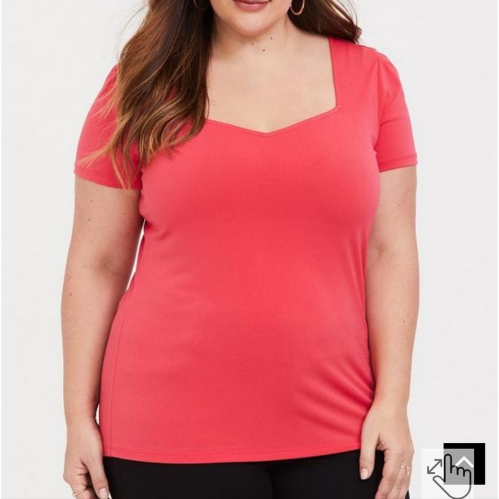 Torrid Knit Crepe Sweetheart Neckline Tee